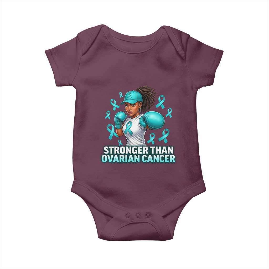 Black Women Fight Ovarian Cancer Awareness Baby Onesie African American Teal Ribbon Support