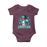Black Women Fight Ovarian Cancer Awareness Baby Onesie African American Teal Ribbon Support