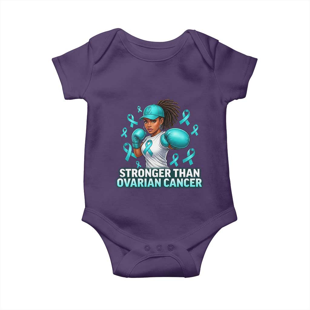 Black Women Fight Ovarian Cancer Awareness Baby Onesie African American Teal Ribbon Support