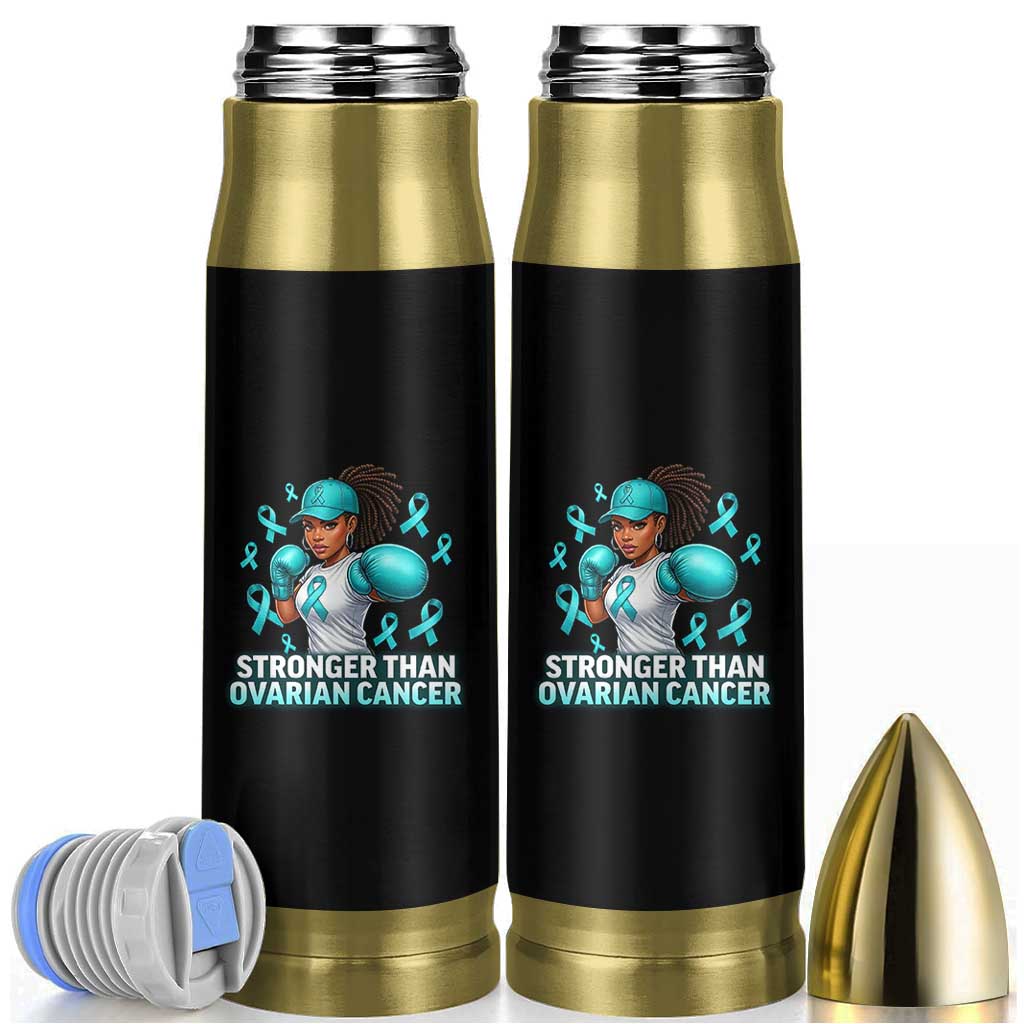 Black Women Fight Ovarian Cancer Awareness Bullet Tumbler African American Teal Ribbon Support