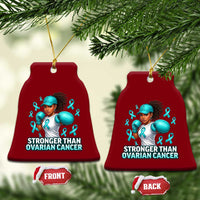Black Women Fight Ovarian Cancer Awareness Ceramic Ornament African American Teal Ribbon Support