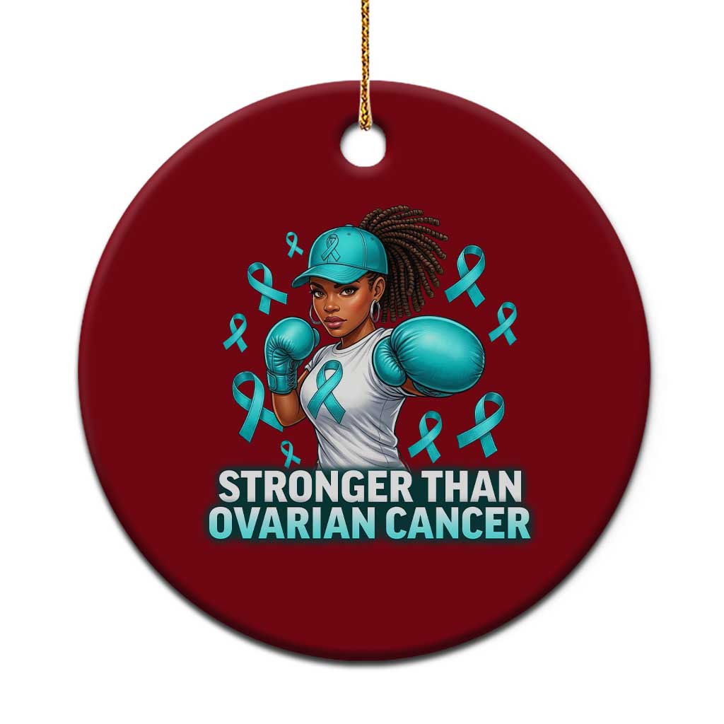 Black Women Fight Ovarian Cancer Awareness Ceramic Ornament African American Teal Ribbon Support