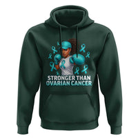 Black Women Fight Ovarian Cancer Awareness Hoodie African American Teal Ribbon Support