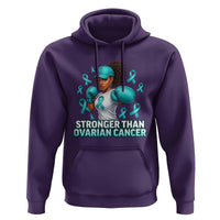 Black Women Fight Ovarian Cancer Awareness Hoodie African American Teal Ribbon Support