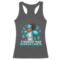 Black Women Fight Ovarian Cancer Awareness Racerback Tank Top African American Teal Ribbon Support