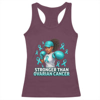 Black Women Fight Ovarian Cancer Awareness Racerback Tank Top African American Teal Ribbon Support