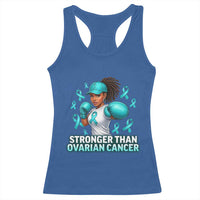 Black Women Fight Ovarian Cancer Awareness Racerback Tank Top African American Teal Ribbon Support