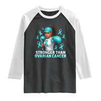 Black Women Fight Ovarian Cancer Awareness Raglan Shirt African American Teal Ribbon Support
