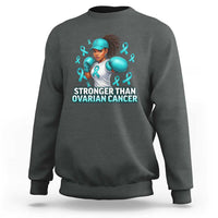 Black Women Fight Ovarian Cancer Awareness Sweatshirt African American Teal Ribbon Support