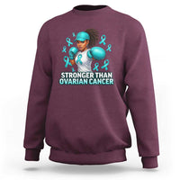 Black Women Fight Ovarian Cancer Awareness Sweatshirt African American Teal Ribbon Support