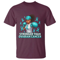 Black Women Fight Ovarian Cancer Awareness T Shirt African American Teal Ribbon Support