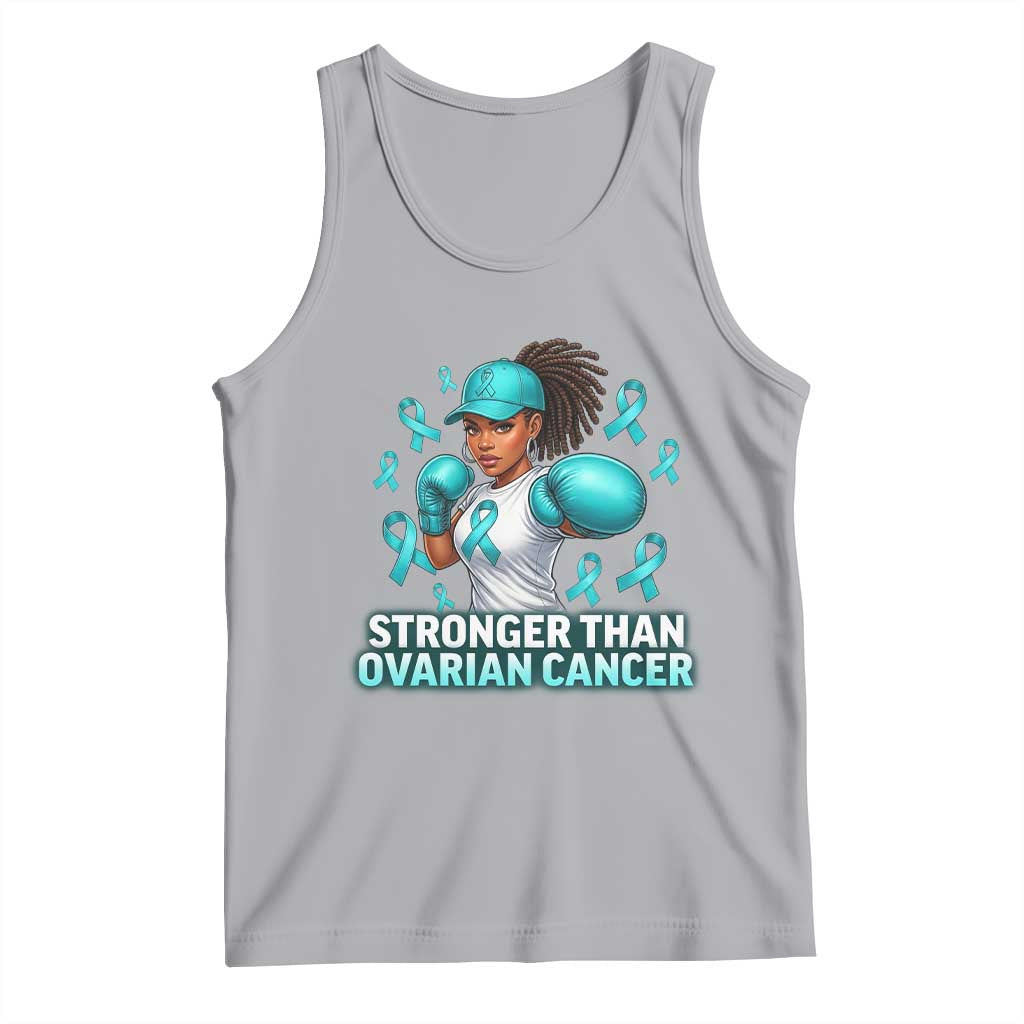 Black Women Fight Ovarian Cancer Awareness Tank Top African American Teal Ribbon Support