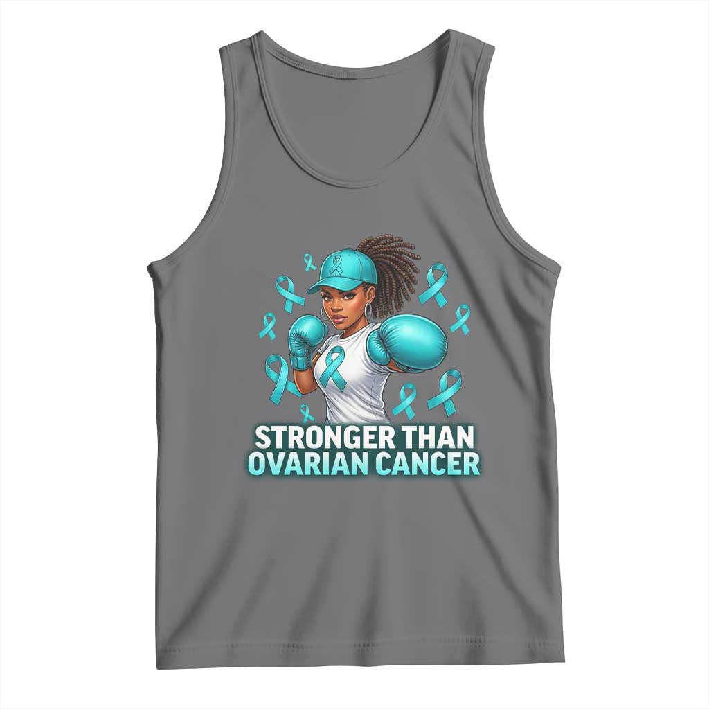 Black Women Fight Ovarian Cancer Awareness Tank Top African American Teal Ribbon Support