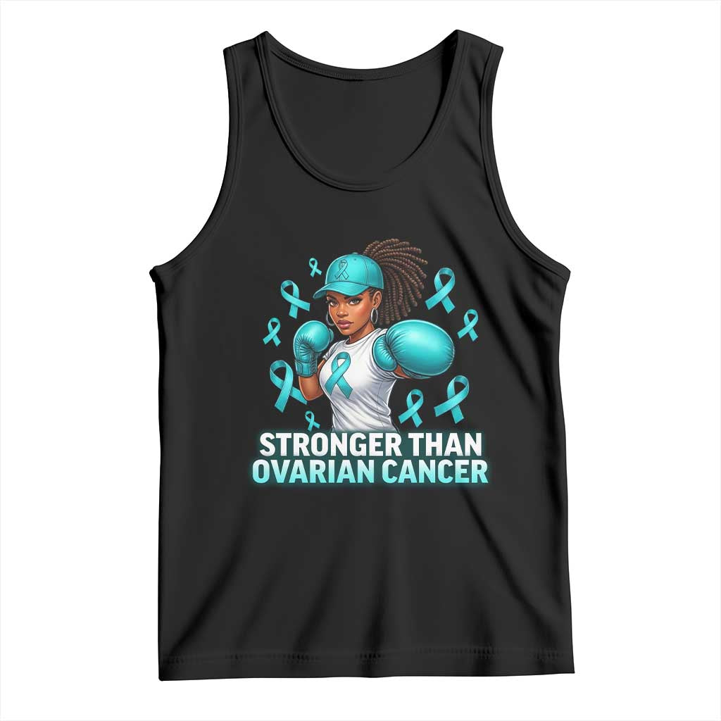 Black Women Fight Ovarian Cancer Awareness Tank Top African American Teal Ribbon Support