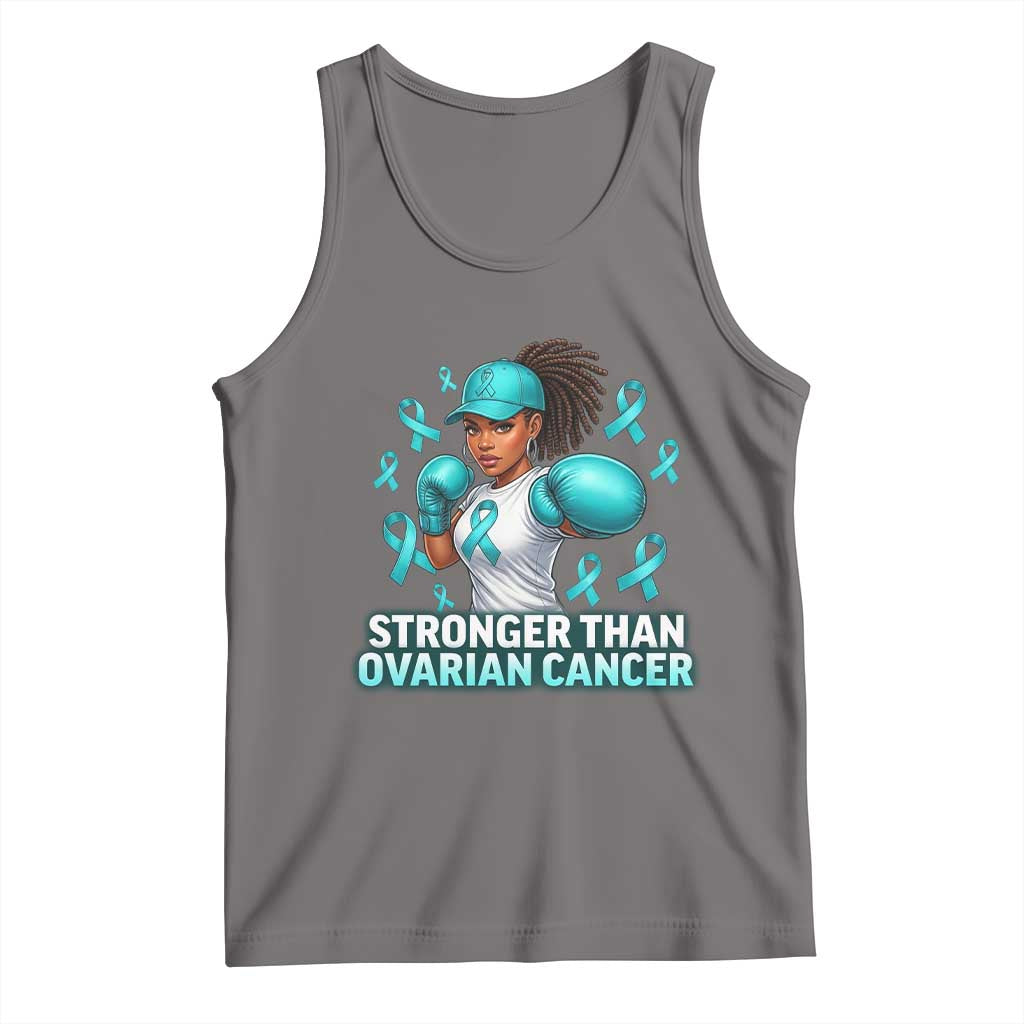 Black Women Fight Ovarian Cancer Awareness Tank Top African American Teal Ribbon Support