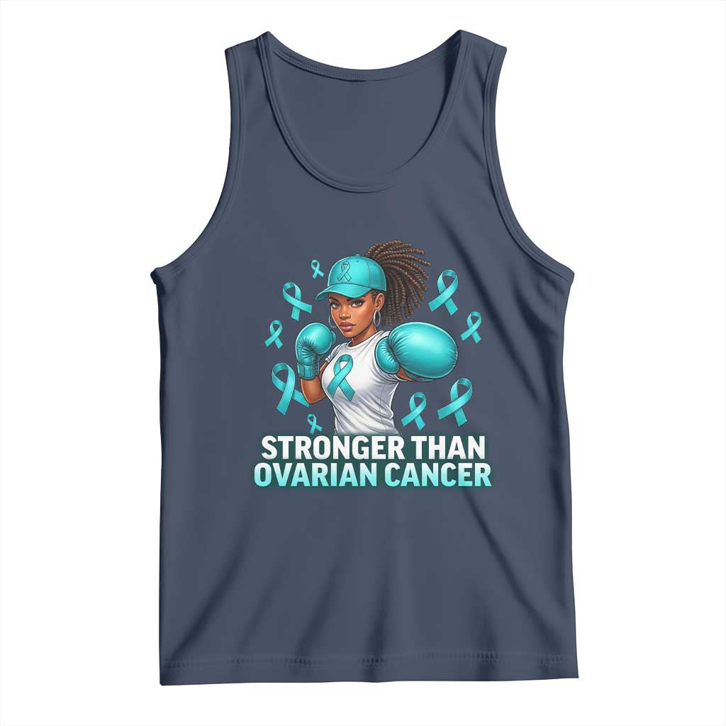 Black Women Fight Ovarian Cancer Awareness Tank Top African American Teal Ribbon Support