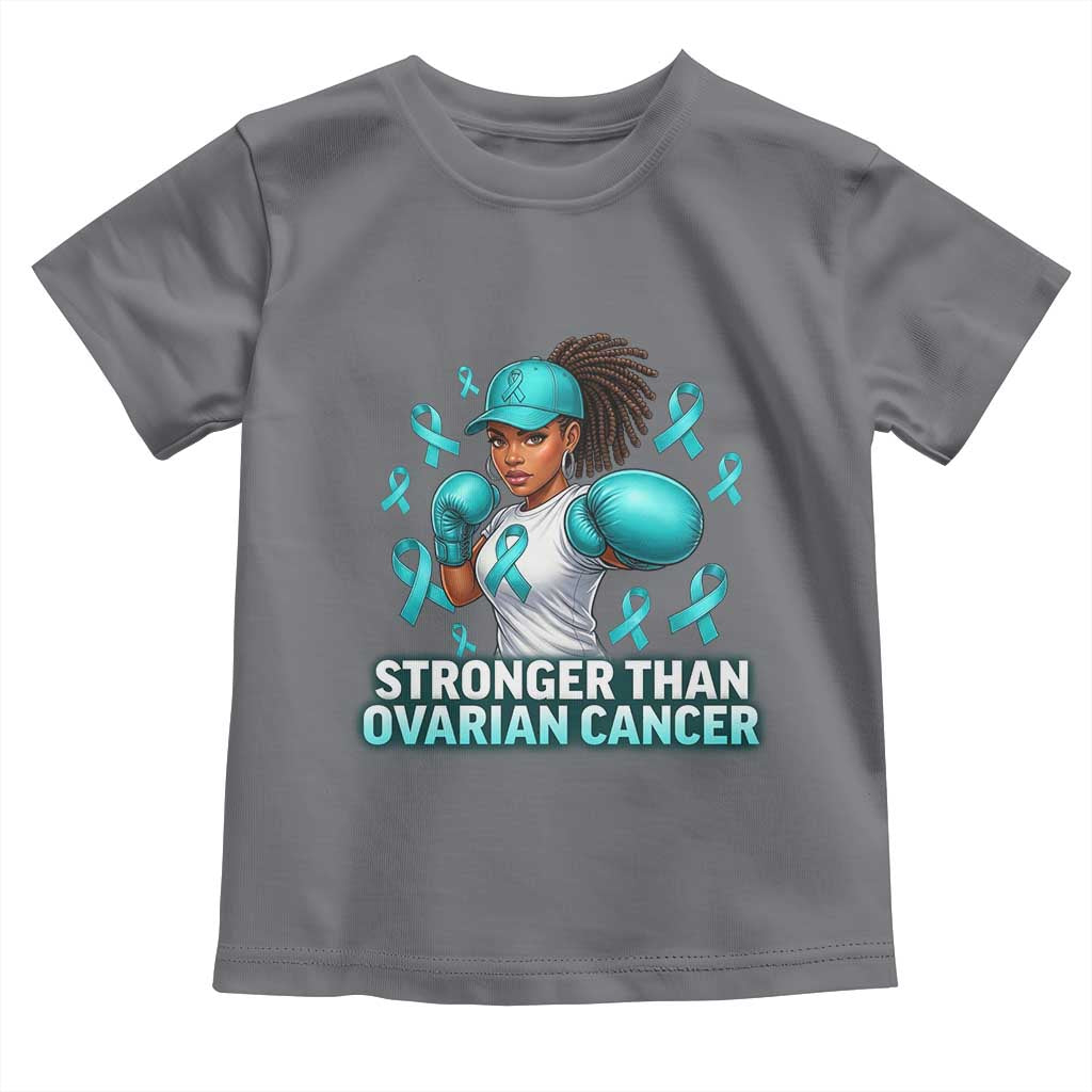 Black Women Fight Ovarian Cancer Awareness Toddler T Shirt African American Teal Ribbon Support