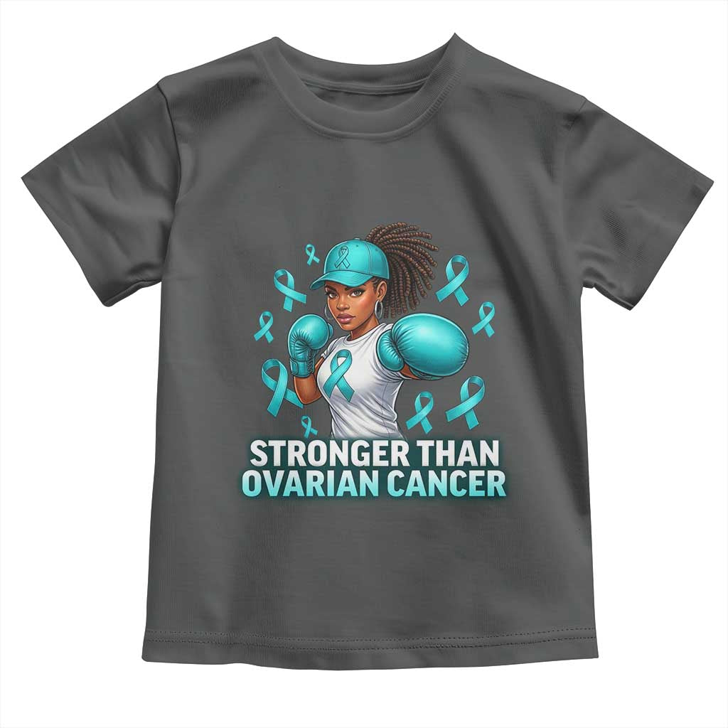Black Women Fight Ovarian Cancer Awareness Toddler T Shirt African American Teal Ribbon Support