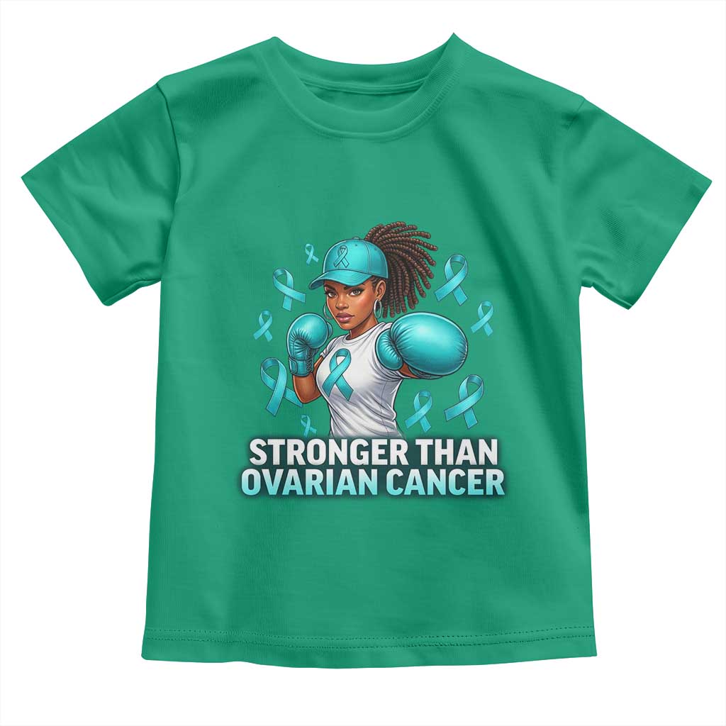 Black Women Fight Ovarian Cancer Awareness Toddler T Shirt African American Teal Ribbon Support
