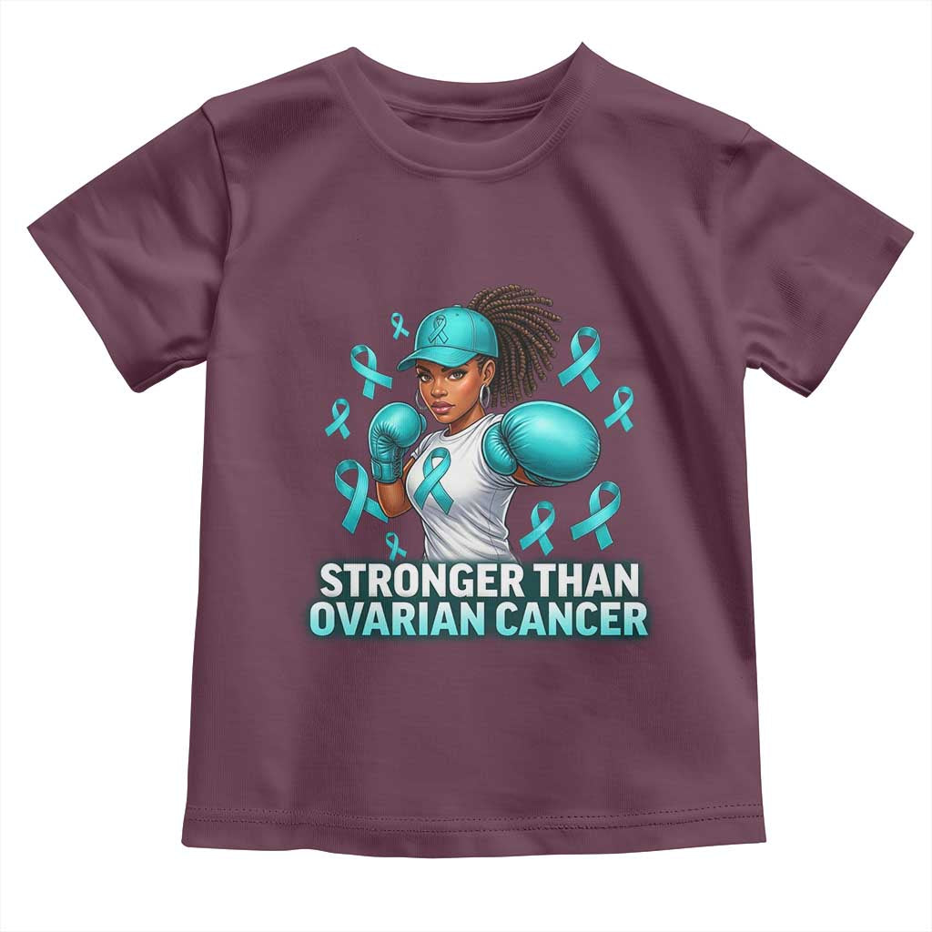 Black Women Fight Ovarian Cancer Awareness Toddler T Shirt African American Teal Ribbon Support