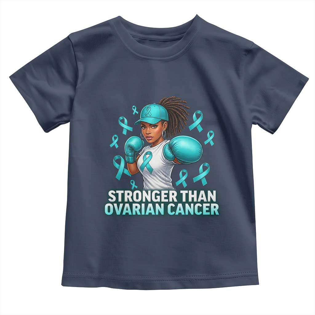 Black Women Fight Ovarian Cancer Awareness Toddler T Shirt African American Teal Ribbon Support