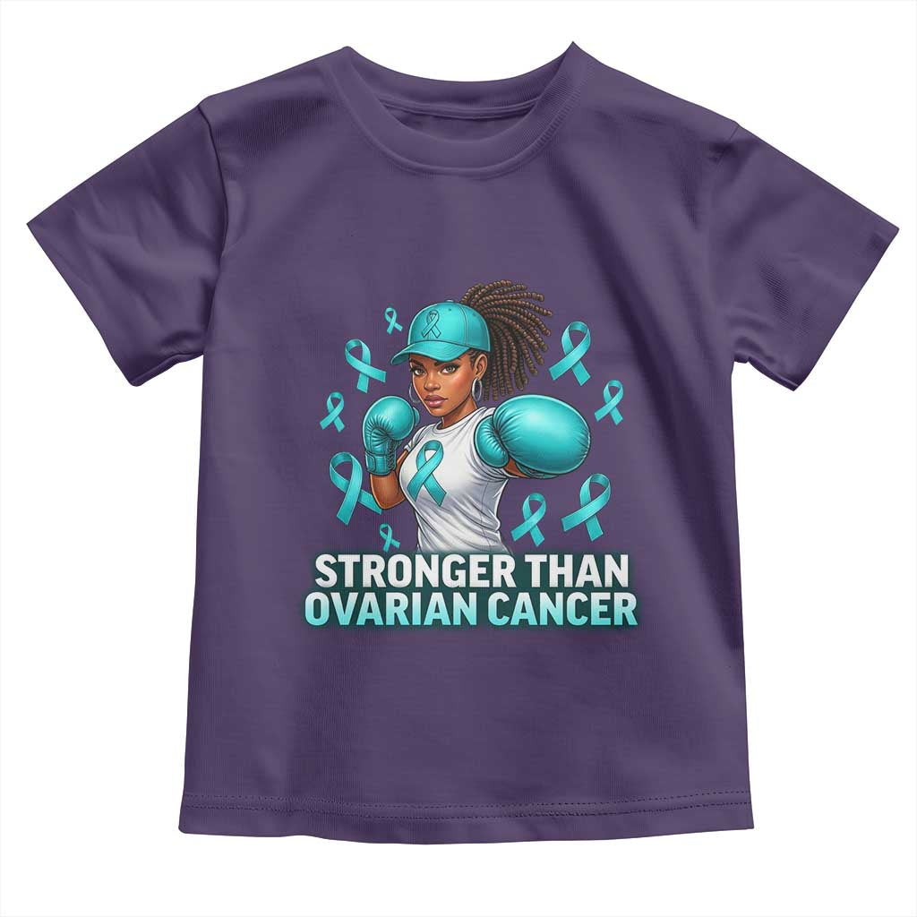 Black Women Fight Ovarian Cancer Awareness Toddler T Shirt African American Teal Ribbon Support