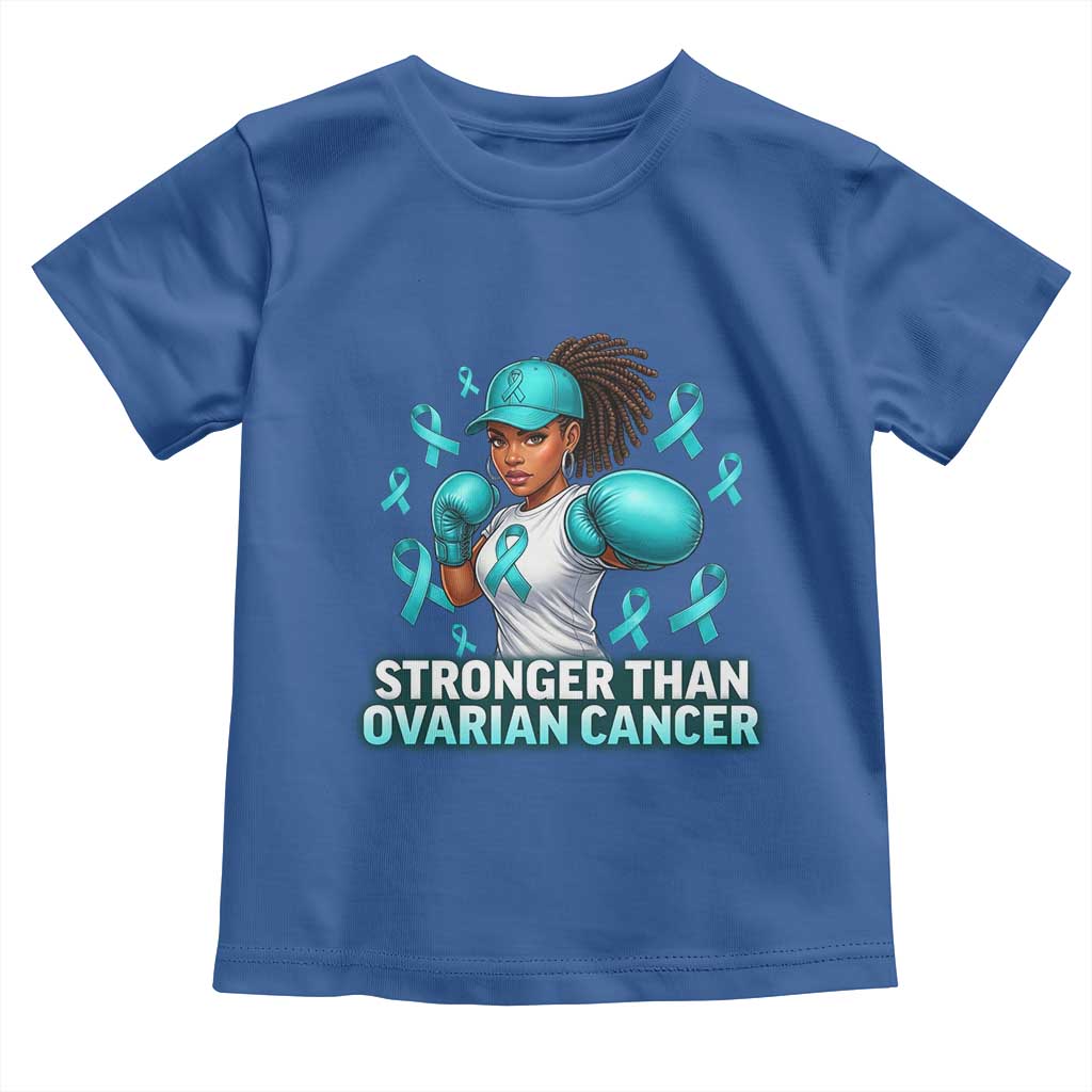 Black Women Fight Ovarian Cancer Awareness Toddler T Shirt African American Teal Ribbon Support