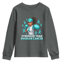 Black Women Fight Ovarian Cancer Awareness Youth Sweatshirt African American Teal Ribbon Support