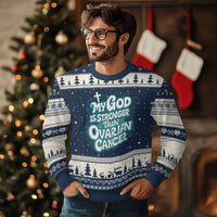 My God is Stronger Than Ovarian Cancer Ugly Christmas Sweater
