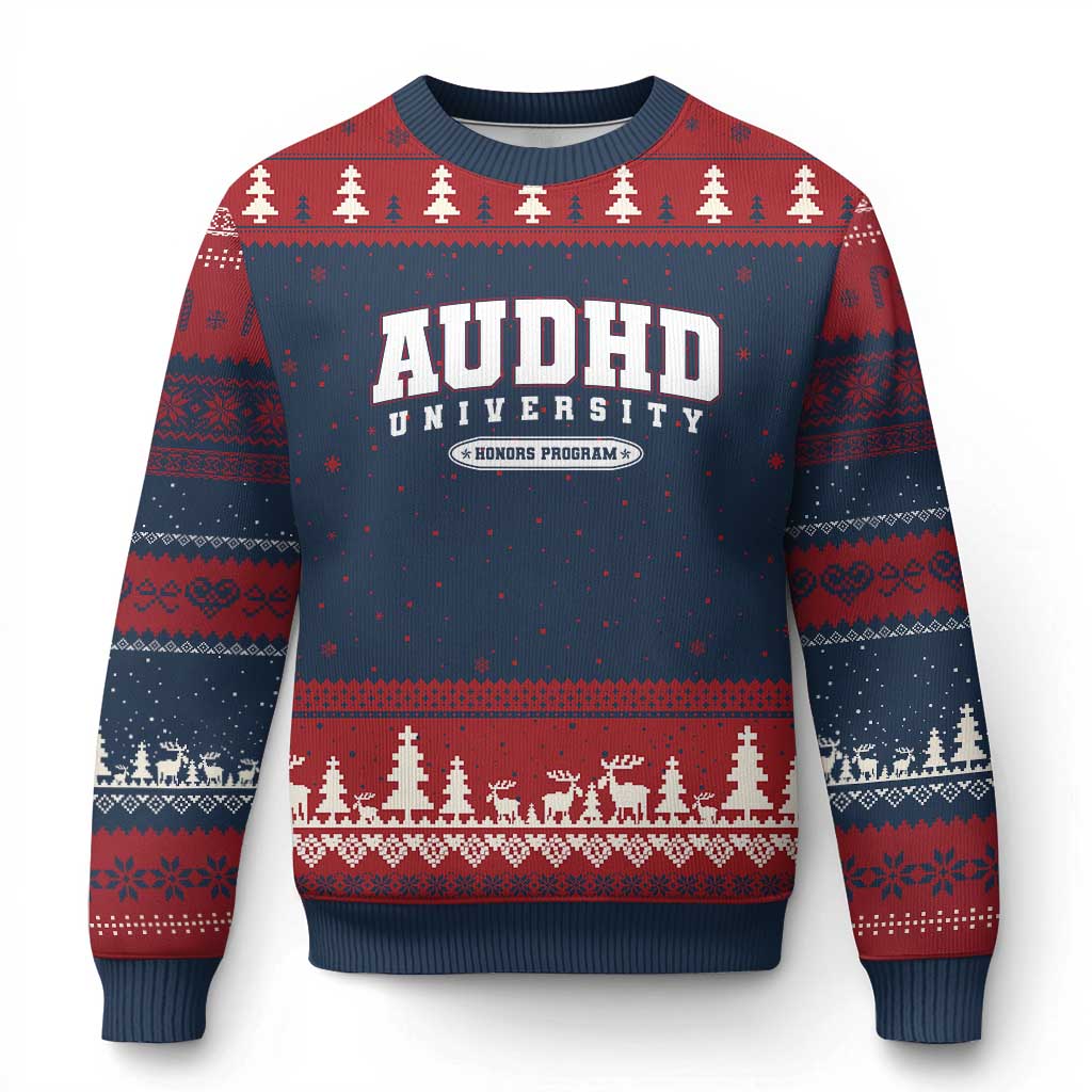 AUDHD Ugly Christmas Sweater Neurodivergent ADHD Autism Awareness Neurotypical Gift