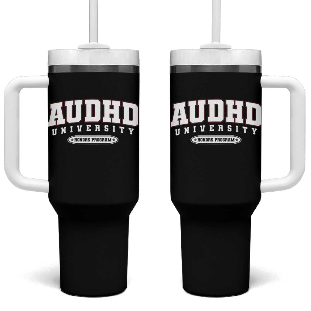 AUDHD Tumbler With Handle Neurodivergent ADHD Autism Awareness Neurotypical Gift