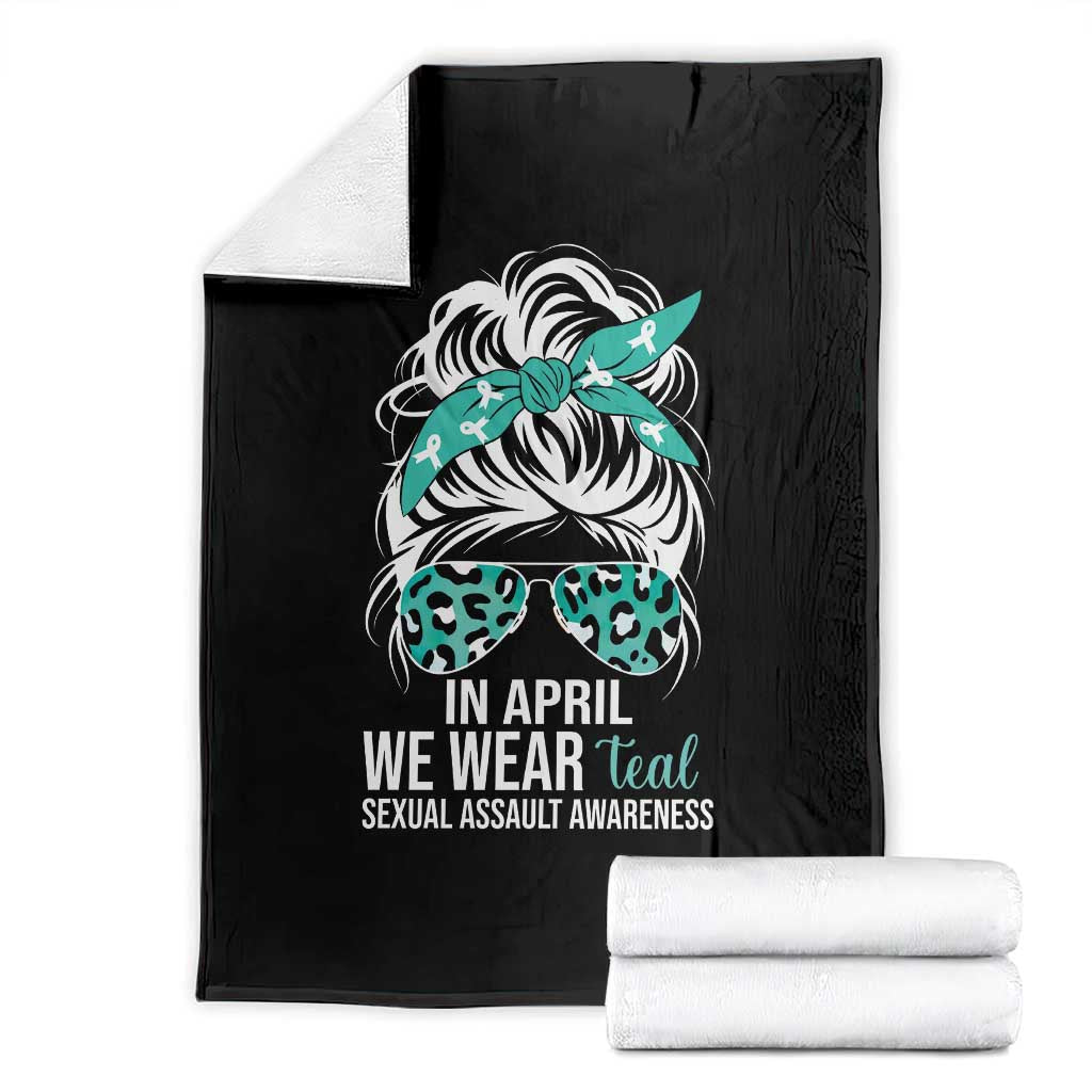 Sexual Assault Awareness Throw Blanket In April We Wear Teal Women