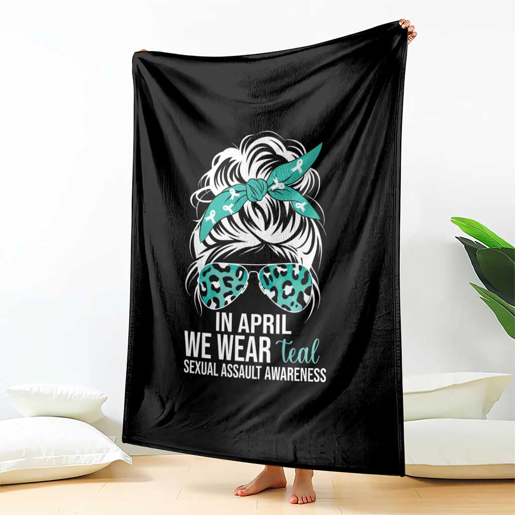 Sexual Assault Awareness Throw Blanket In April We Wear Teal Women