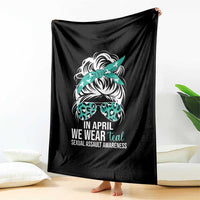 Sexual Assault Awareness Throw Blanket In April We Wear Teal Women