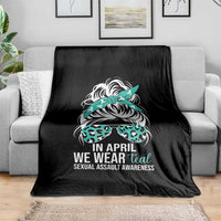 Sexual Assault Awareness Throw Blanket In April We Wear Teal Women