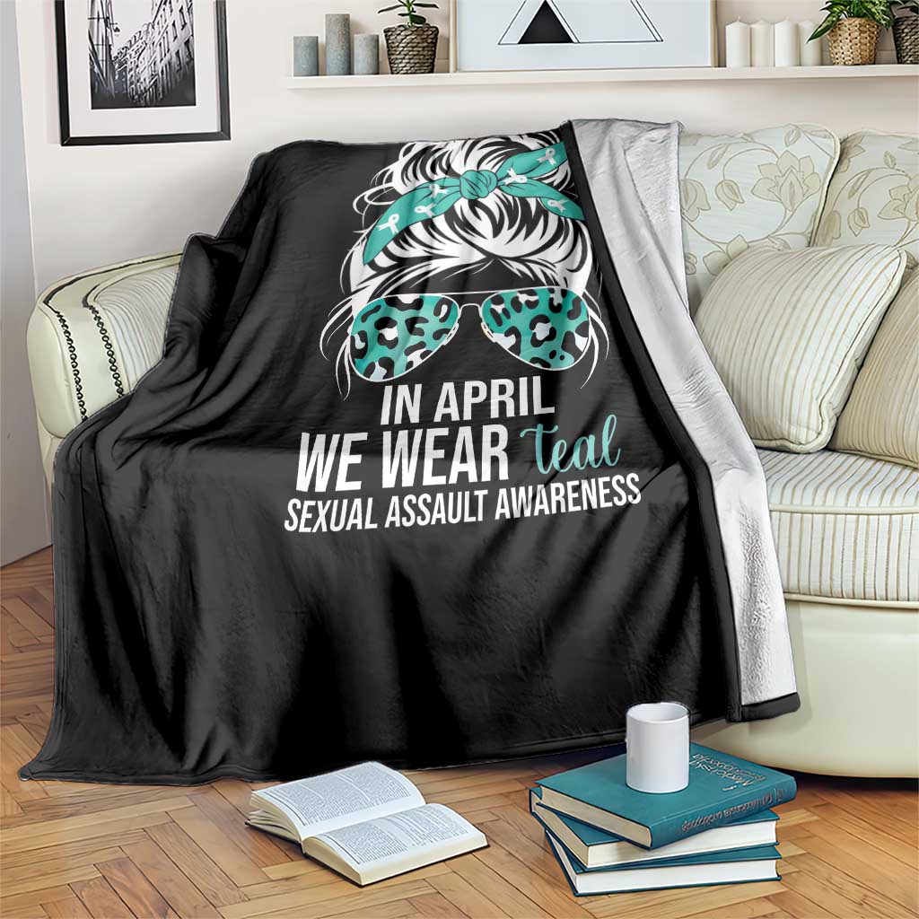 Sexual Assault Awareness Throw Blanket In April We Wear Teal Women