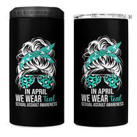 Sexual Assault Awareness 4 in 1 Can Cooler Tumbler In April We Wear Teal Women