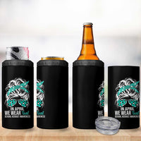 Sexual Assault Awareness 4 in 1 Can Cooler Tumbler In April We Wear Teal Women