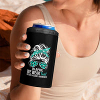 Sexual Assault Awareness 4 in 1 Can Cooler Tumbler In April We Wear Teal Women