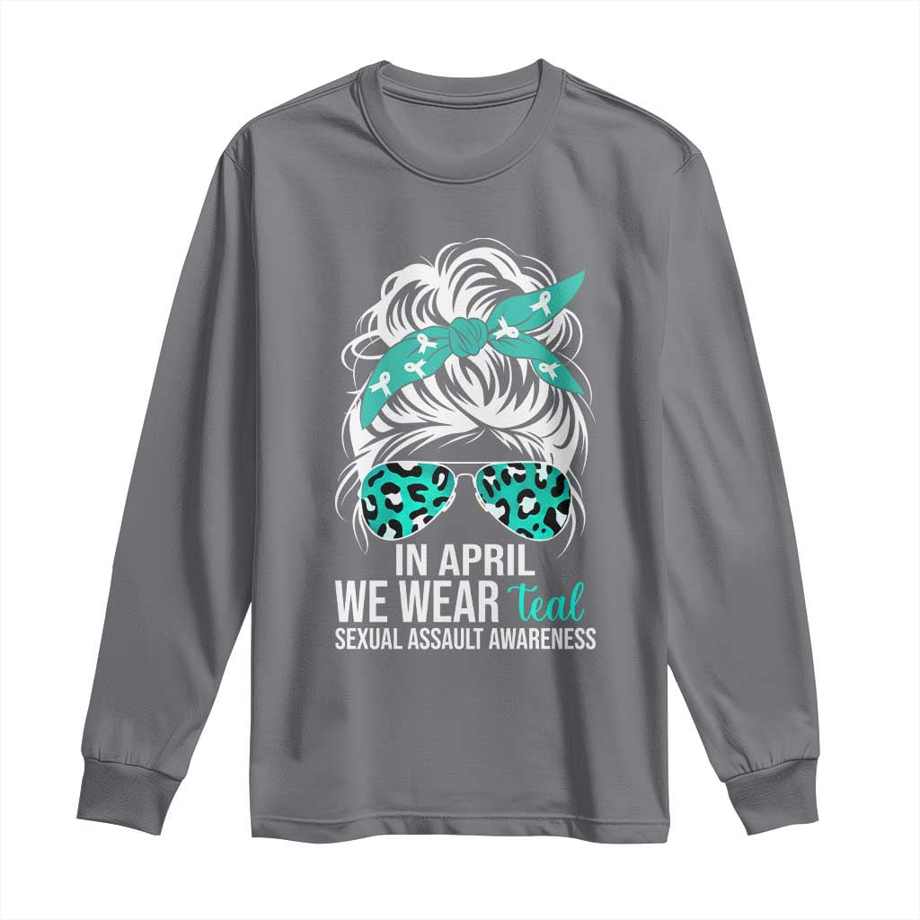 Sexual Assault Awareness Long Sleeve Shirt In April We Wear Teal Women