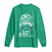 Sexual Assault Awareness Long Sleeve Shirt In April We Wear Teal Women