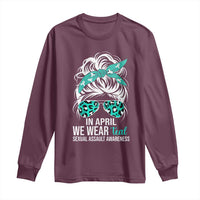 Sexual Assault Awareness Long Sleeve Shirt In April We Wear Teal Women