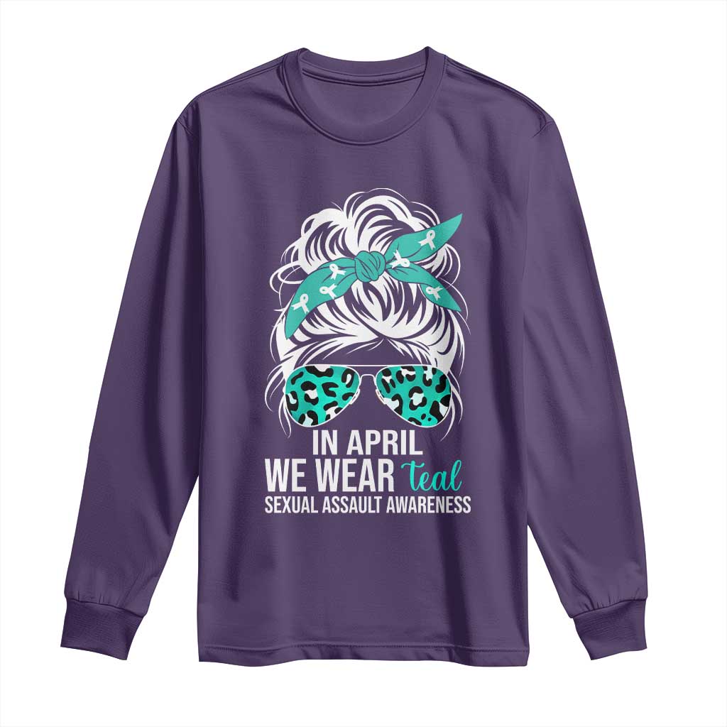 Sexual Assault Awareness Long Sleeve Shirt In April We Wear Teal Women