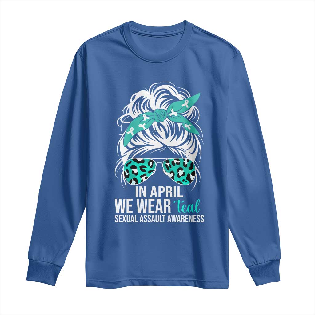 Sexual Assault Awareness Long Sleeve Shirt In April We Wear Teal Women