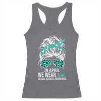 Sexual Assault Awareness Racerback Tank Top In April We Wear Teal Women