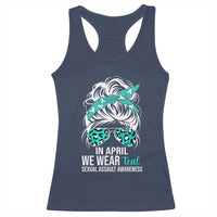 Sexual Assault Awareness Racerback Tank Top In April We Wear Teal Women