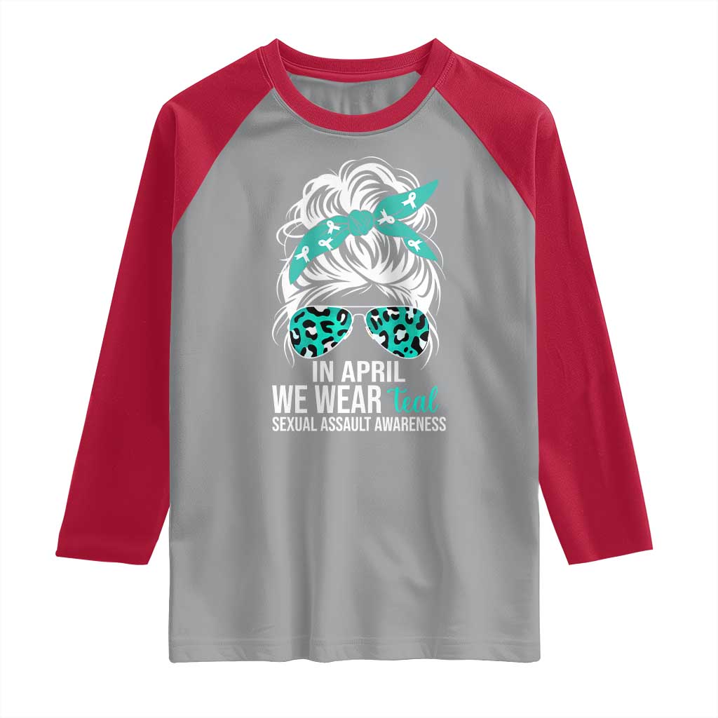 Sexual Assault Awareness Raglan Shirt In April We Wear Teal Women