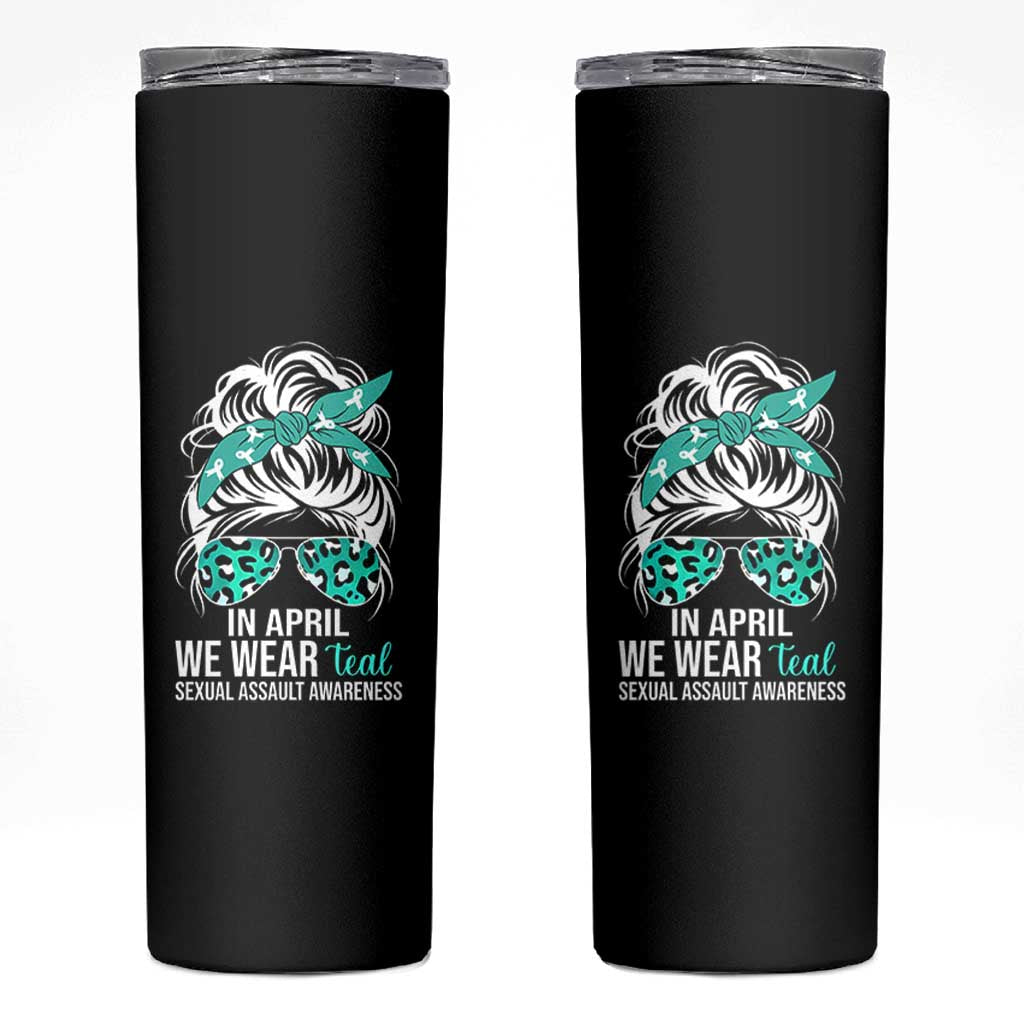 Sexual Assault Awareness Skinny Tumbler In April We Wear Teal Women