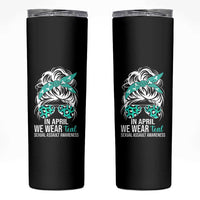 Sexual Assault Awareness Skinny Tumbler In April We Wear Teal Women