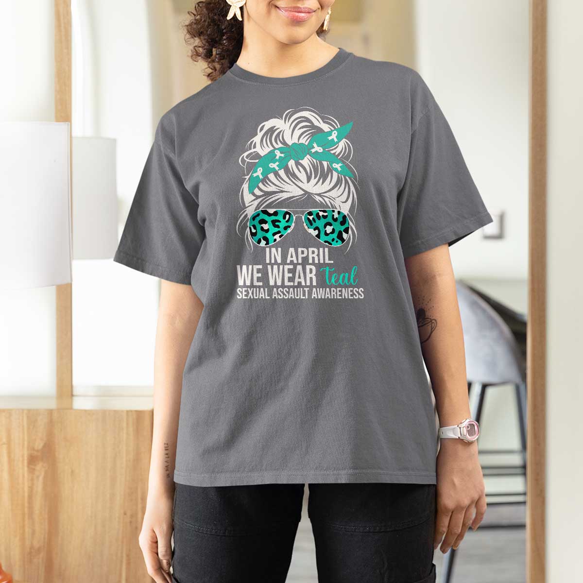 Sexual Assault Awareness T Shirt For Women In April We Wear Teal Women